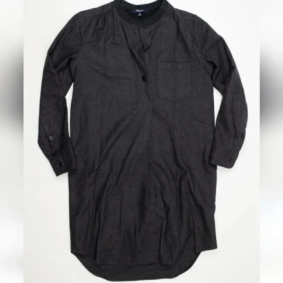 Madewell Madewell Charcoal Gray Wool Cotton Flannel Latitude Shirtdress E0910 - Picture 11 of 11
